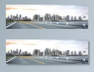 城市道路公路建筑海报背景素材图片
