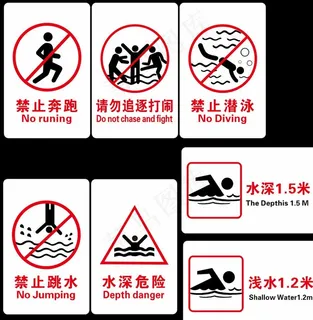 游泳馆禁止标志图片