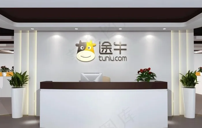 形象墙样机图片psd模版下载