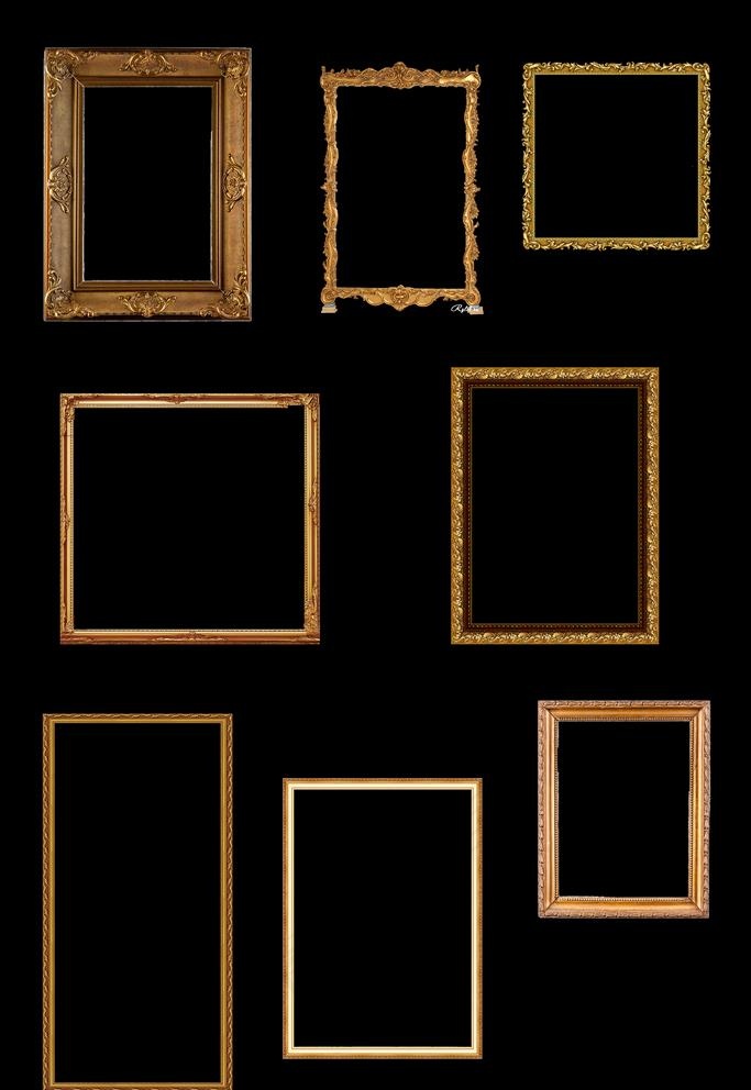欧式金色相框边框元素图片
