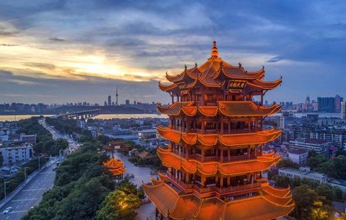 黄鹤楼城市地标建筑背景素材图片