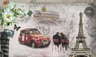 复古背景墙图片