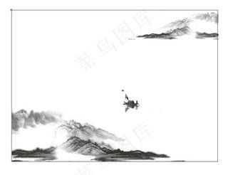水墨画 山水 背景图片
