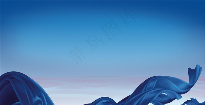 蓝色飘带背景图片cdr矢量模版下载