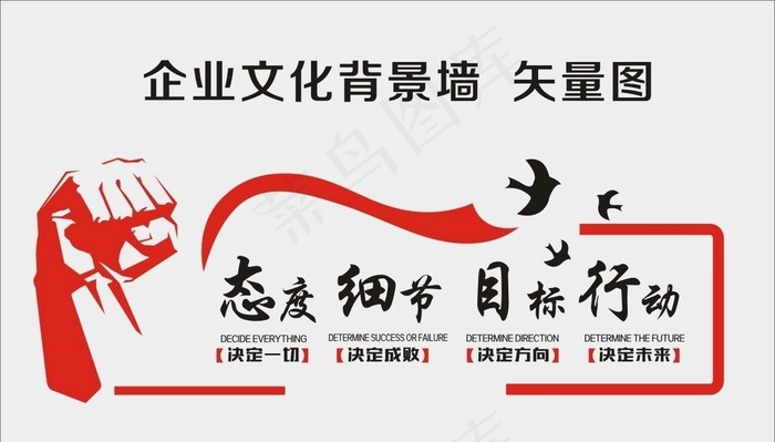 企业文化背景墙图片cdr矢量模版下载