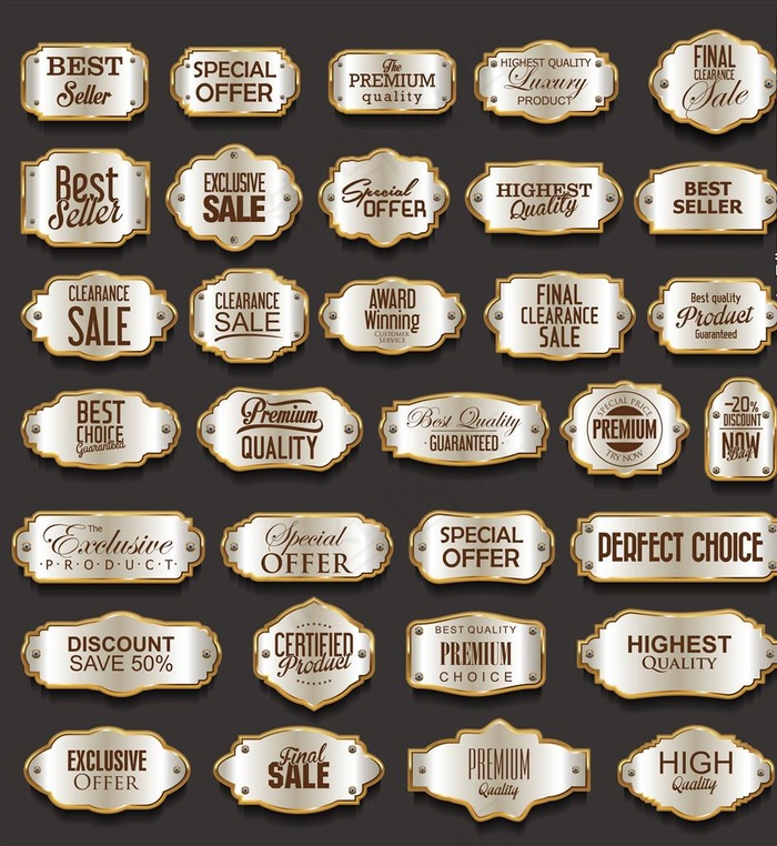 金色标签徽章图片