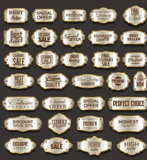 金色标签徽章图片