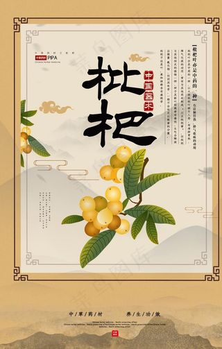 药材中药传统复古牛皮纸海报图片