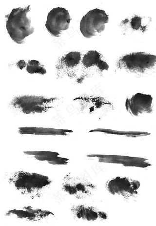 水墨素材 毛笔画素材 墨迹素材图片