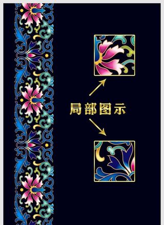 中式古典纹样 青花 花纹图片