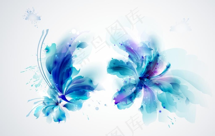 水光蓝色印花矢量图图片ai矢量模版下载
