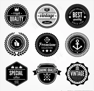 复古标签奖章矢量素材图片
