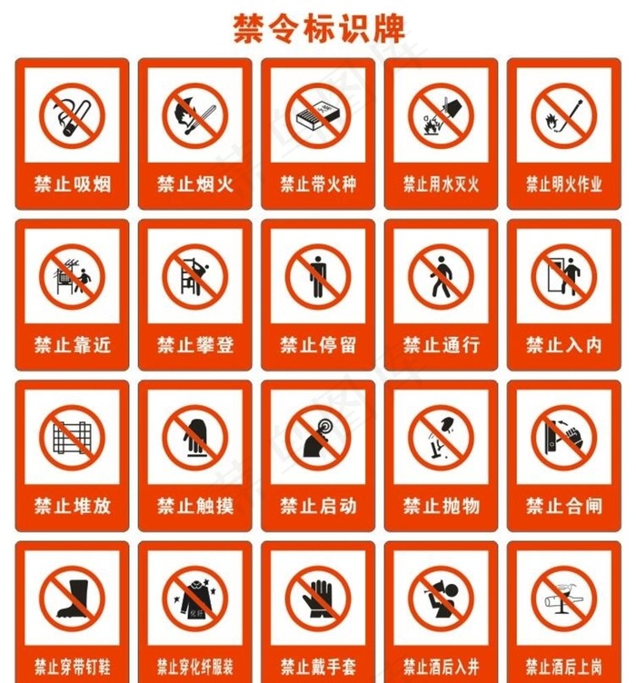 禁令标志标识牌图片cdr矢量模版下载