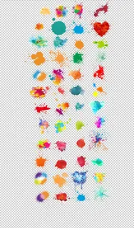 彩色水彩喷溅素材合集元素免抠素图片