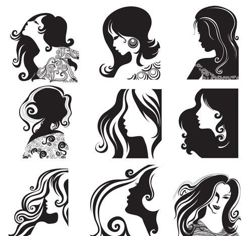 女性画像剪影图片