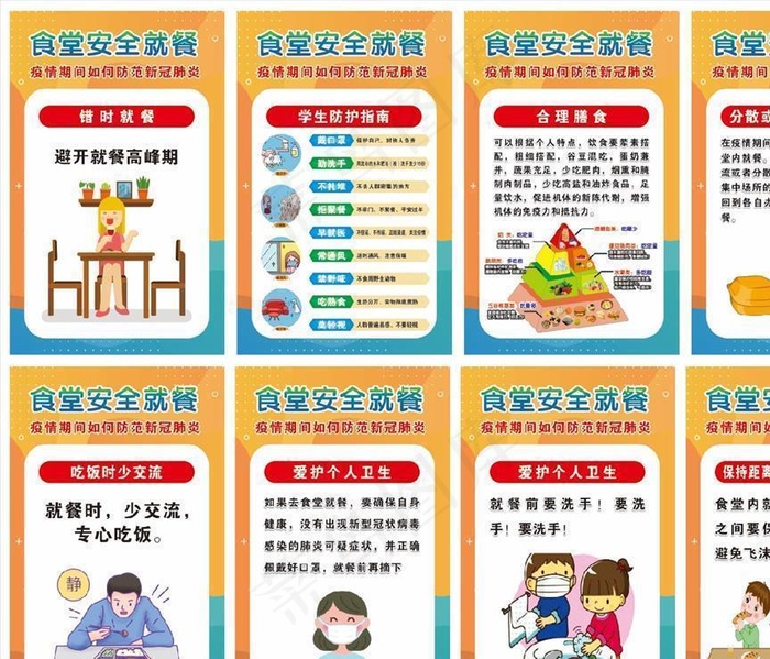 学校食堂 一疫情防控 宣传栏图片cdr矢量模版下载