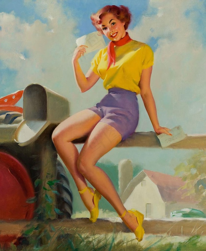 欧洲油画美女图片