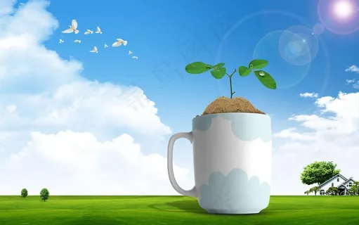 蓝天白去素材图片