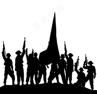 军人人物矢量剪影图片