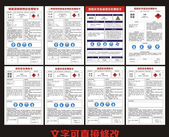 危险化学品安全周知卡图片cdr矢量模版下载