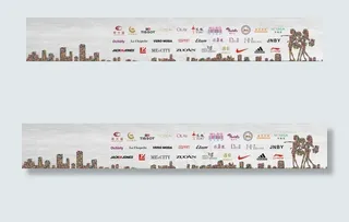 商场LOGO墙围挡图片