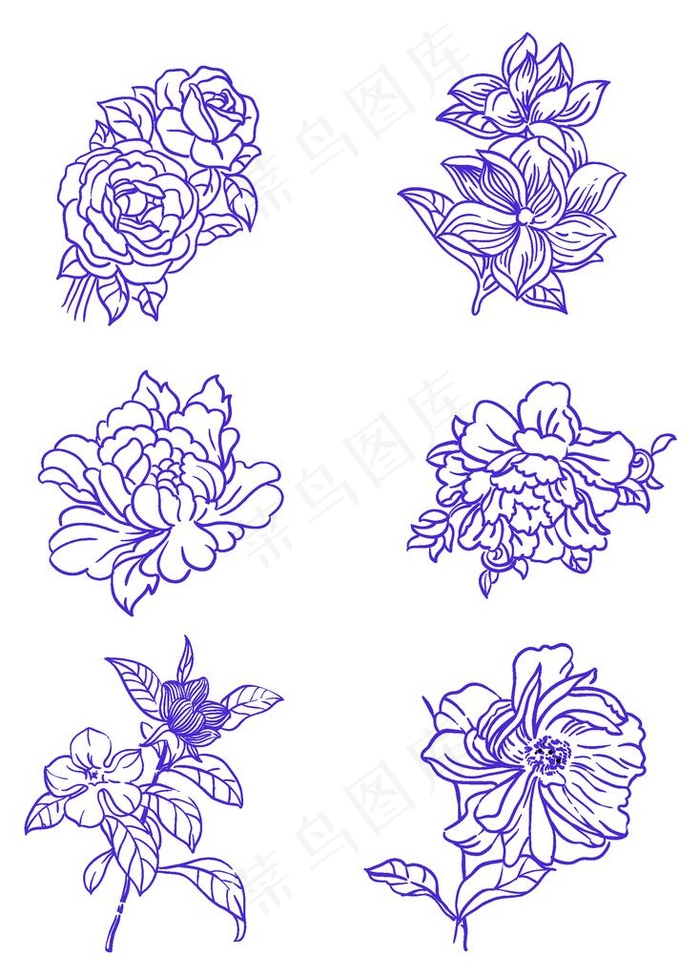 复古矢量花图片