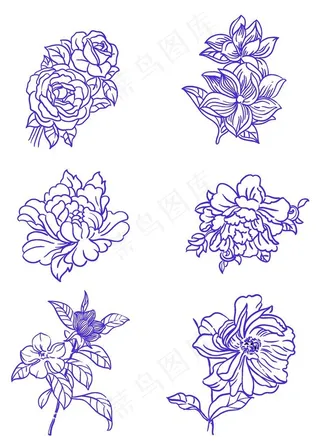 复古矢量花图片