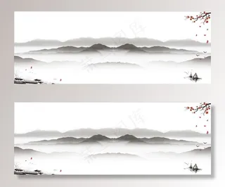 大气水墨背景挂画01图片