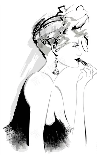 手绘时尚美女图片