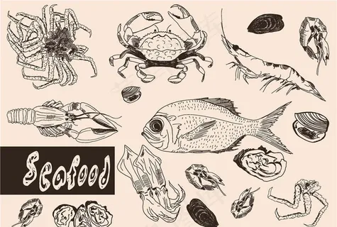 海鲜图标 水产图标图片