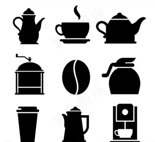 咖啡杯子剪影图片