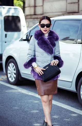 女装皮草模特 冬季皮草 皮草模图片