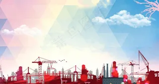 蓝色展板背景图片