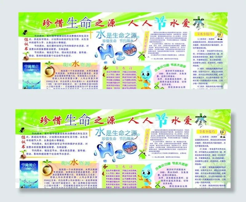 节约用水展板图片cdr矢量模版下载