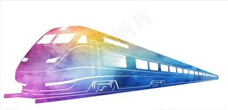 彩色和谐号剪影图片