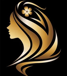 女人美发剪影图片