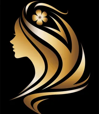 女人美发剪影图片