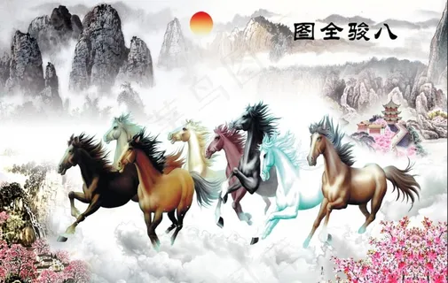 八骏全图图片 八骏全图图片