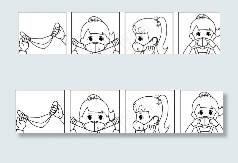 口罩佩戴式图片