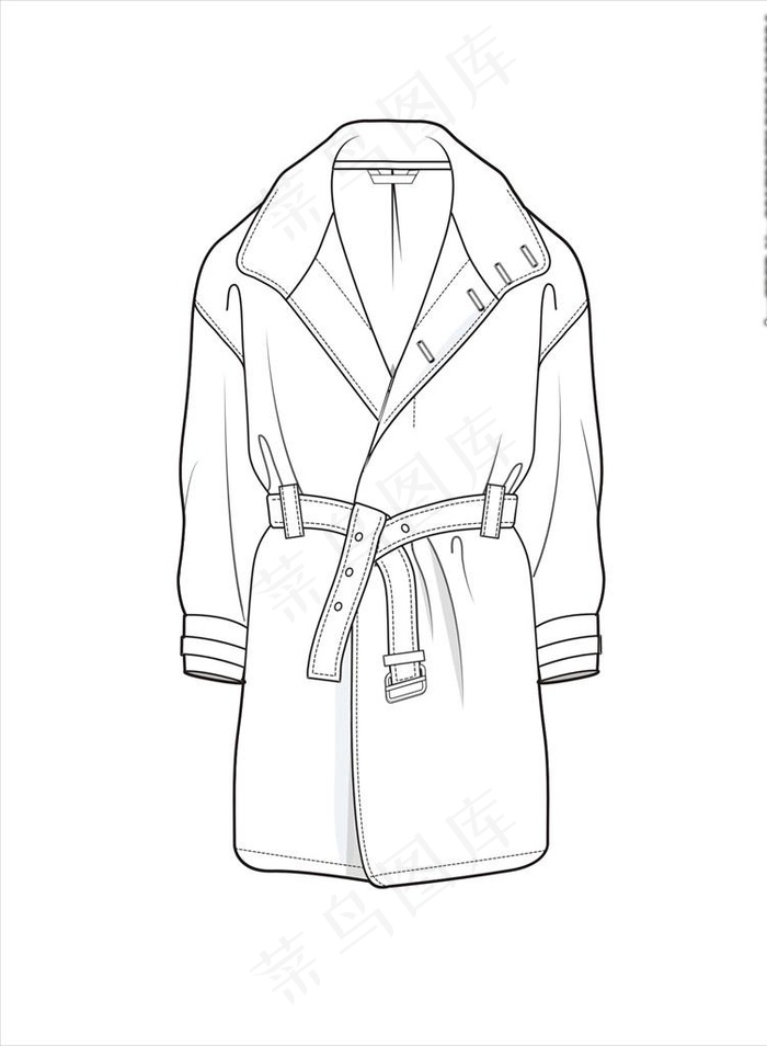 服装款式画技法矢量图下载图片