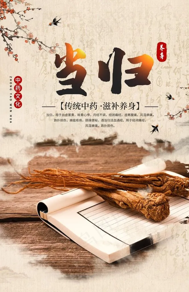 当归药材传统中医海报素材图片(3608X5314(DPI:150))psd模版下载
