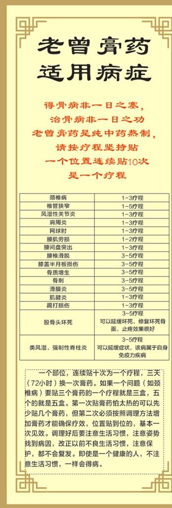 膏药用途图片cdr矢量模版下载