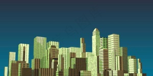 手绘城市房子建筑设计素材元素图片