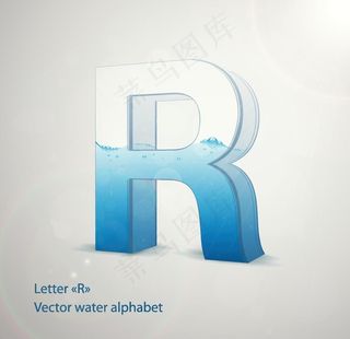 时尚卡通英文字母R字设计艺术字图片