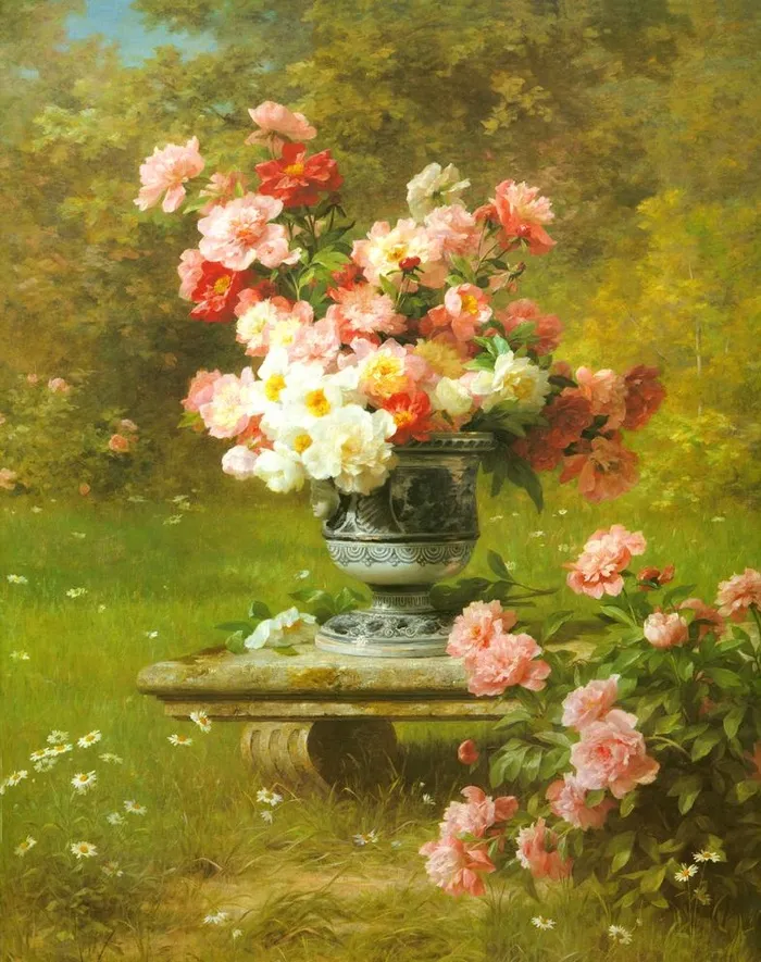 高清 花卉 油画 tif 大图图片