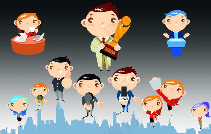 卡通主持人图片