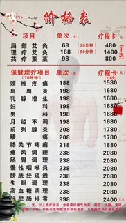 艾灸价格表图片