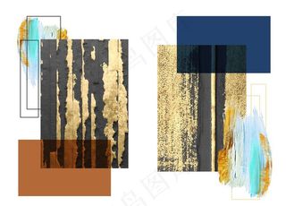 现代轻奢几何立体装饰画图片