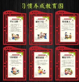 习惯养成教育挂画图片