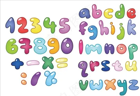 水晶字母数字图片